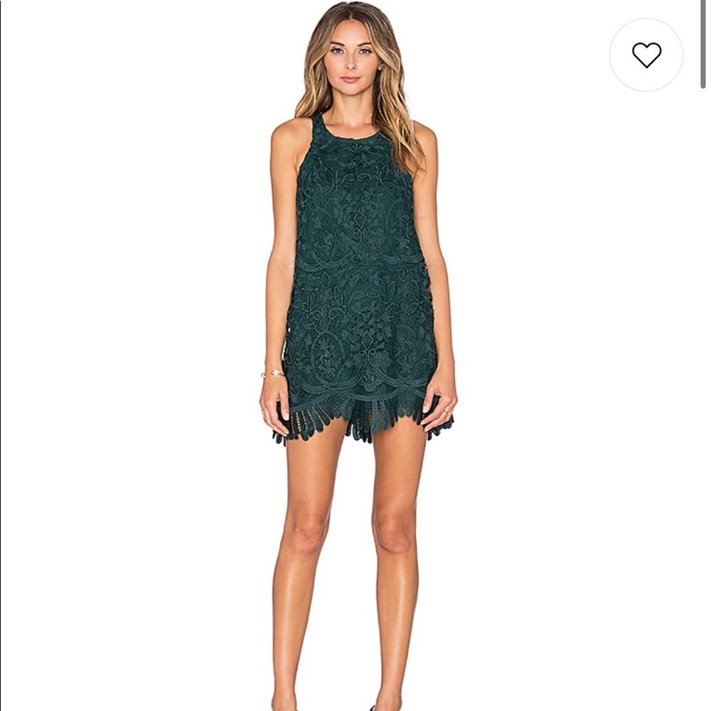 Revolve Caspian Shift Dress in Hunter Green